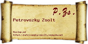 Petrovszky Zsolt névjegykártya